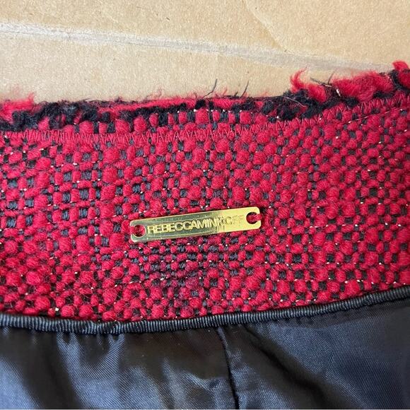 Rebecca Minkoff Red Tweed Zip Jacket - Picture 7 of 9
